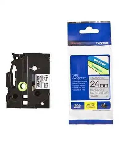 Brother TZe-M951 24mm Mat Gümüş üzerine Siyah Etiket