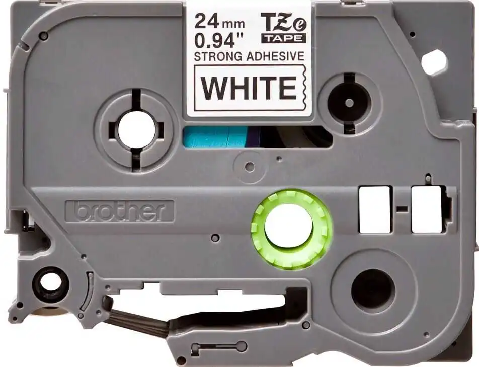 Brother TZe-251 24mm Beyaz Siyah Güçlü Yapışkanlı Etiket
