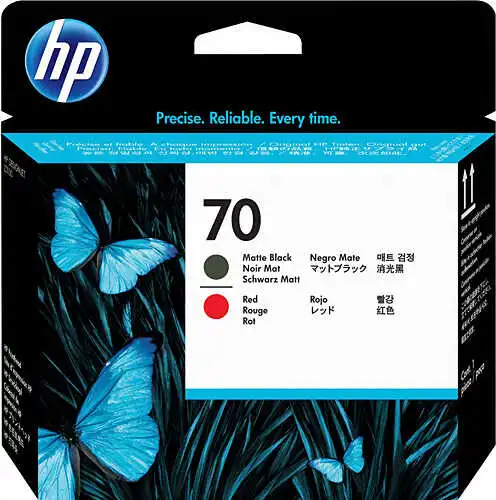 Hp 70-C9409A Orjinal Mat Siyah Ve Kırmızı Baskı Kafası