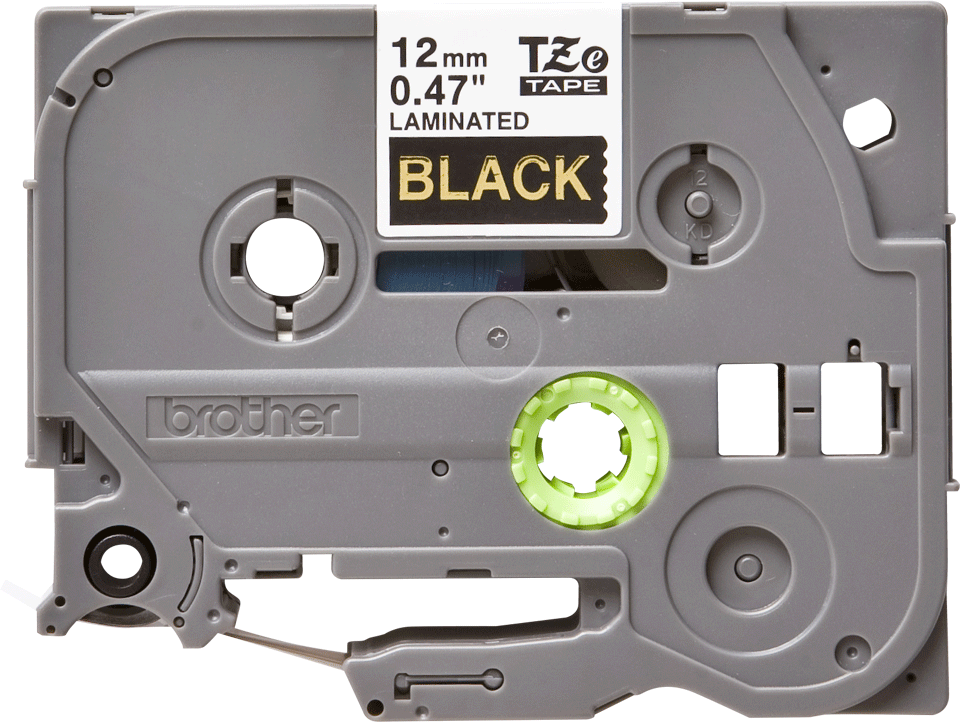 TZe-334 12mm Siyah üzerine Altın Laminasyonlu Etiket 