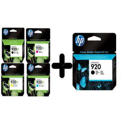 HP 920XL Set + 920 Siyah Orjinal Kartuş