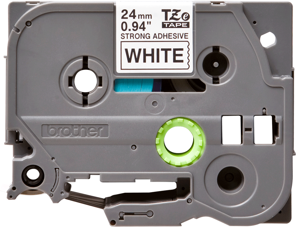TZe-S251 24mm Beyaz Siyah Güçlü Yapışkanlı Etiket
