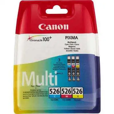 Canon CLI-526 Orjinal Mavi/Kırmızı/Sarı 3'lü Multipack
