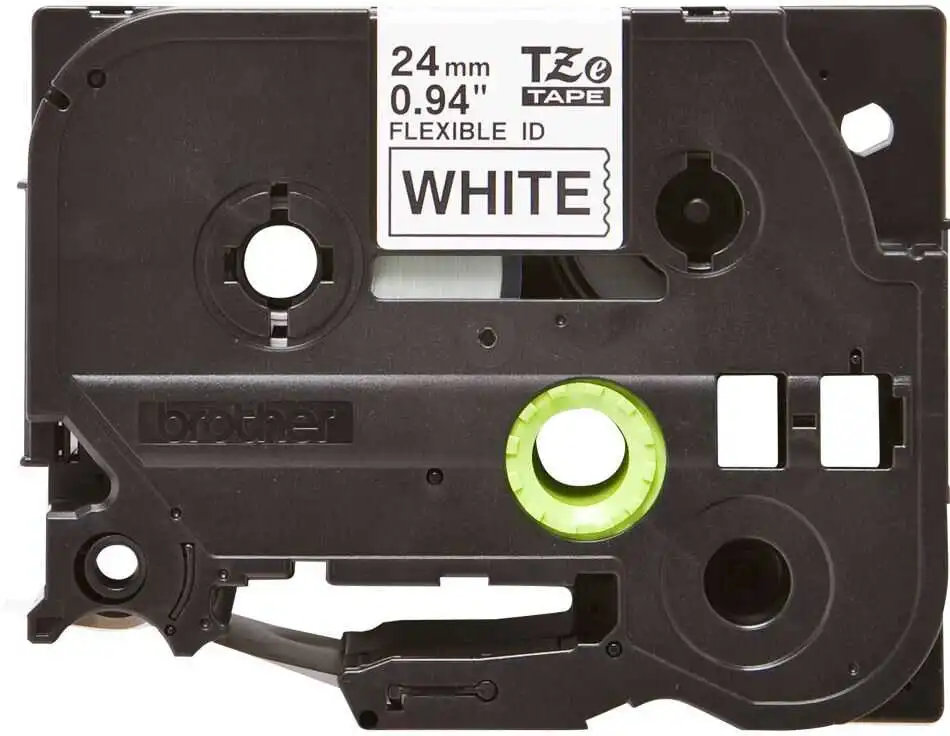 Brother TZe-FX251 24mm Beyaz Siyah Esnek Etiket